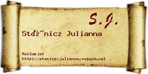 Stánicz Julianna névjegykártya